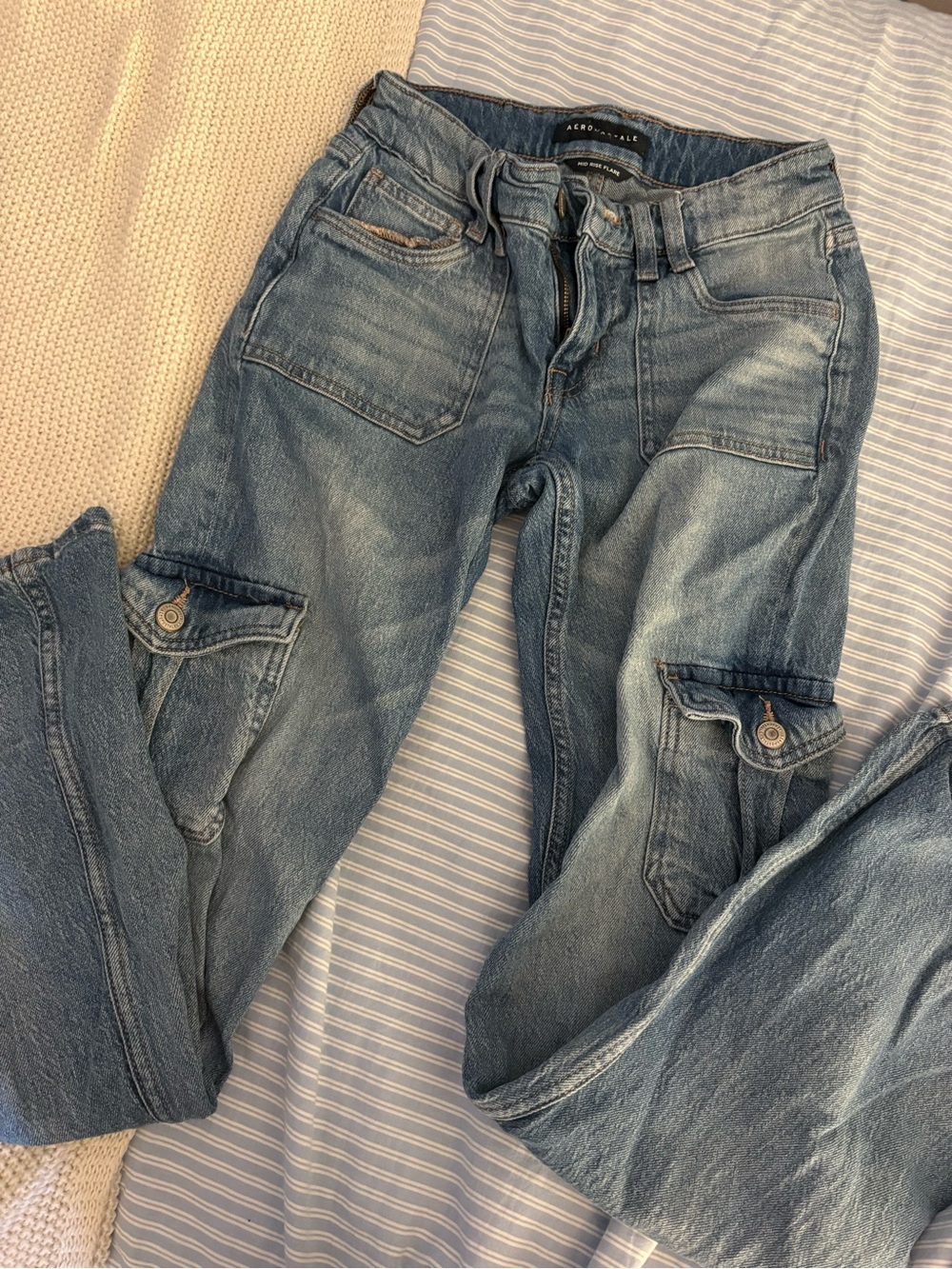 Aeropostale  Women's Light Blue Carpenter Jeans